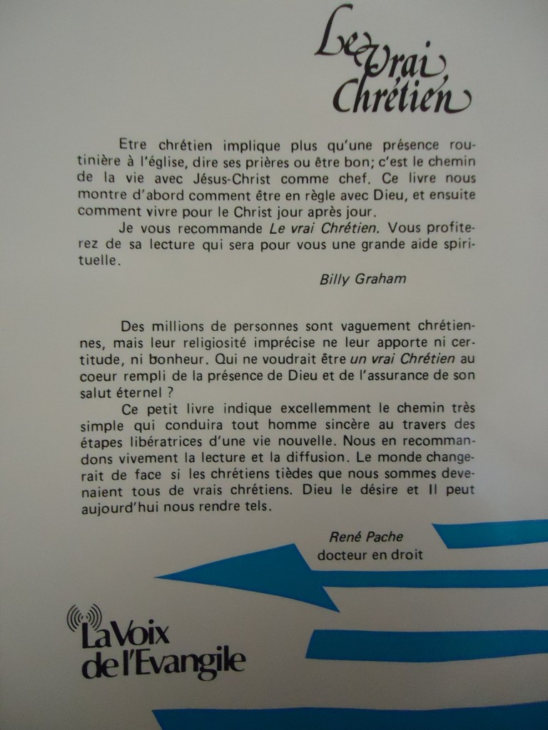 Le Vrai Chétien back cover